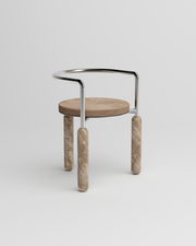 Malmousque évoque les petites criques toutes en rondeur éclairées par le soleil à l'orée du matin. Des bains où la roche, les ondes graphiques méditerranéennes et les reflets du soleil se rencontrent.  Mickaël dessine cette chaise comme une ode aux instants suspendus à Malmousque.