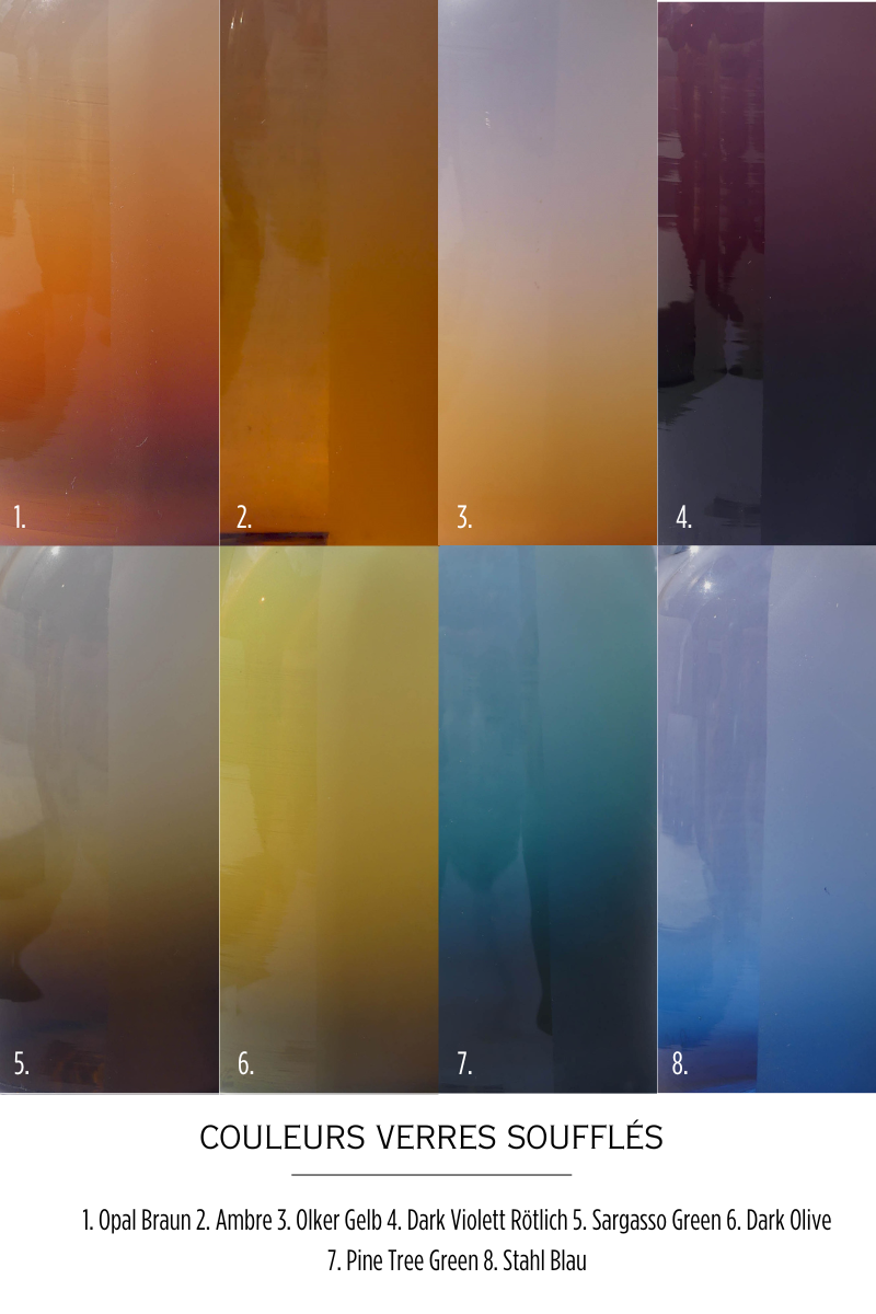 Nuancier couleur verre - transparent ou sablé (opaque)