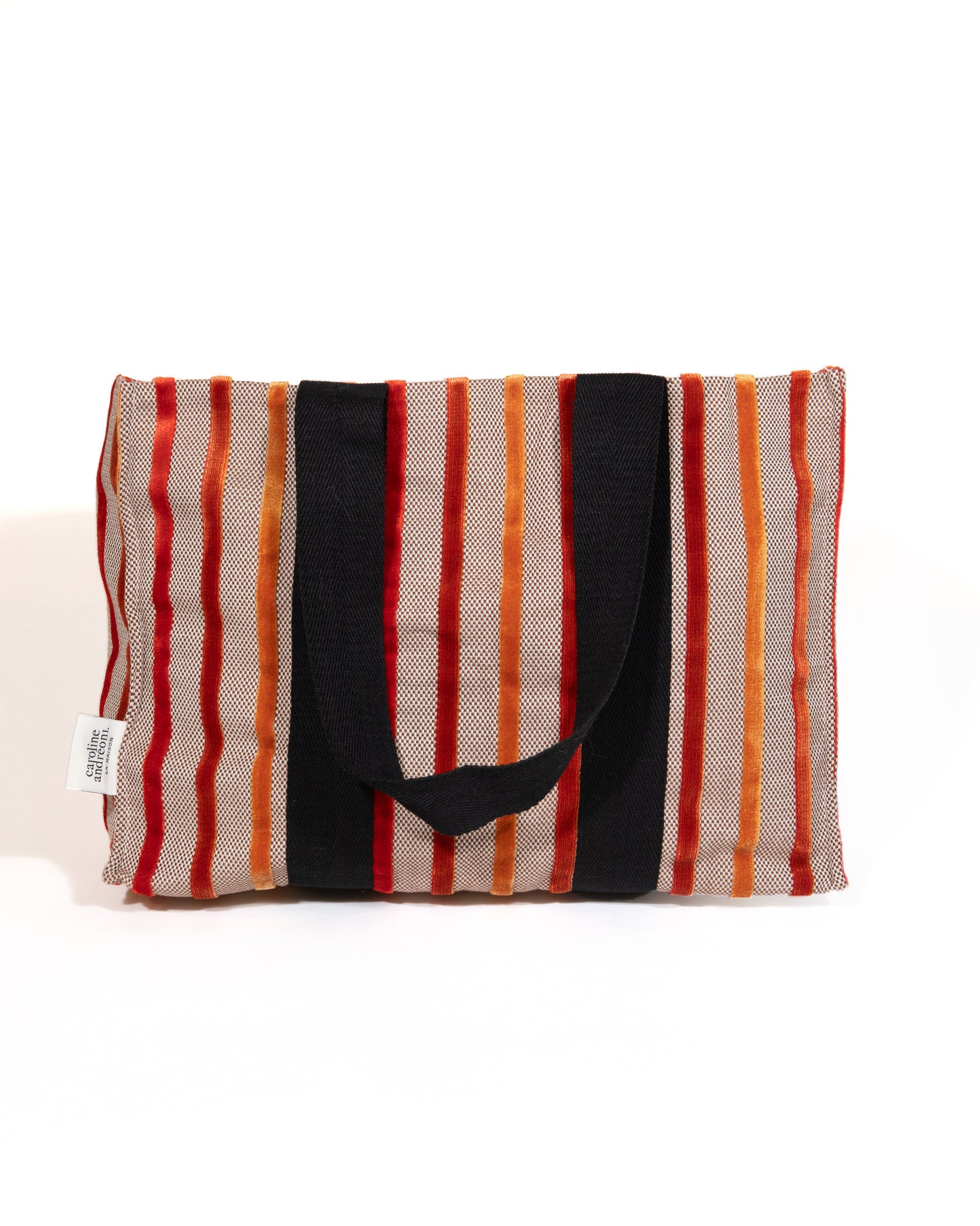 Ballia Upcyclé - Orange and red striped fabric 