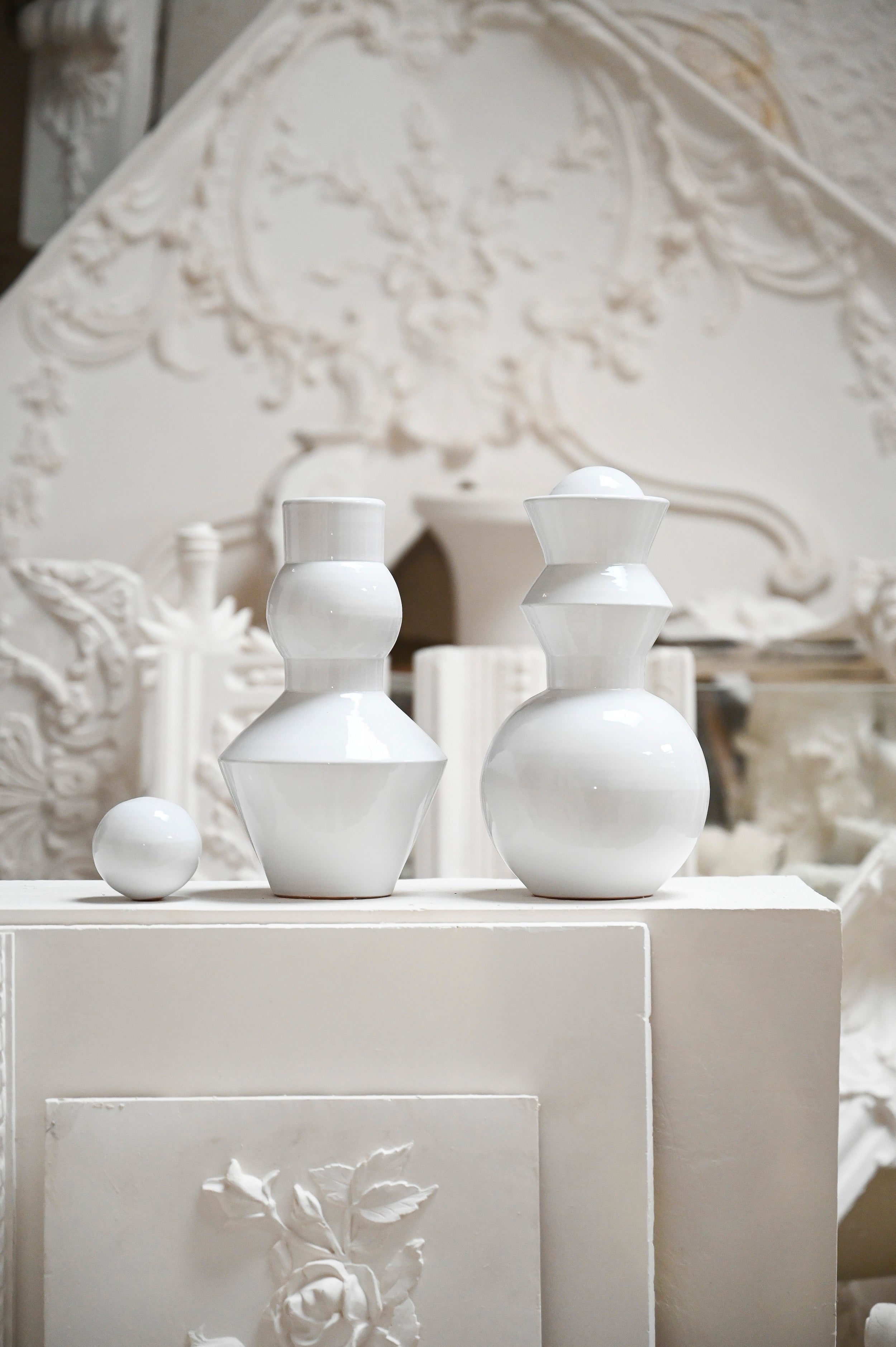 White Pico Vase by Caroline Andréoni