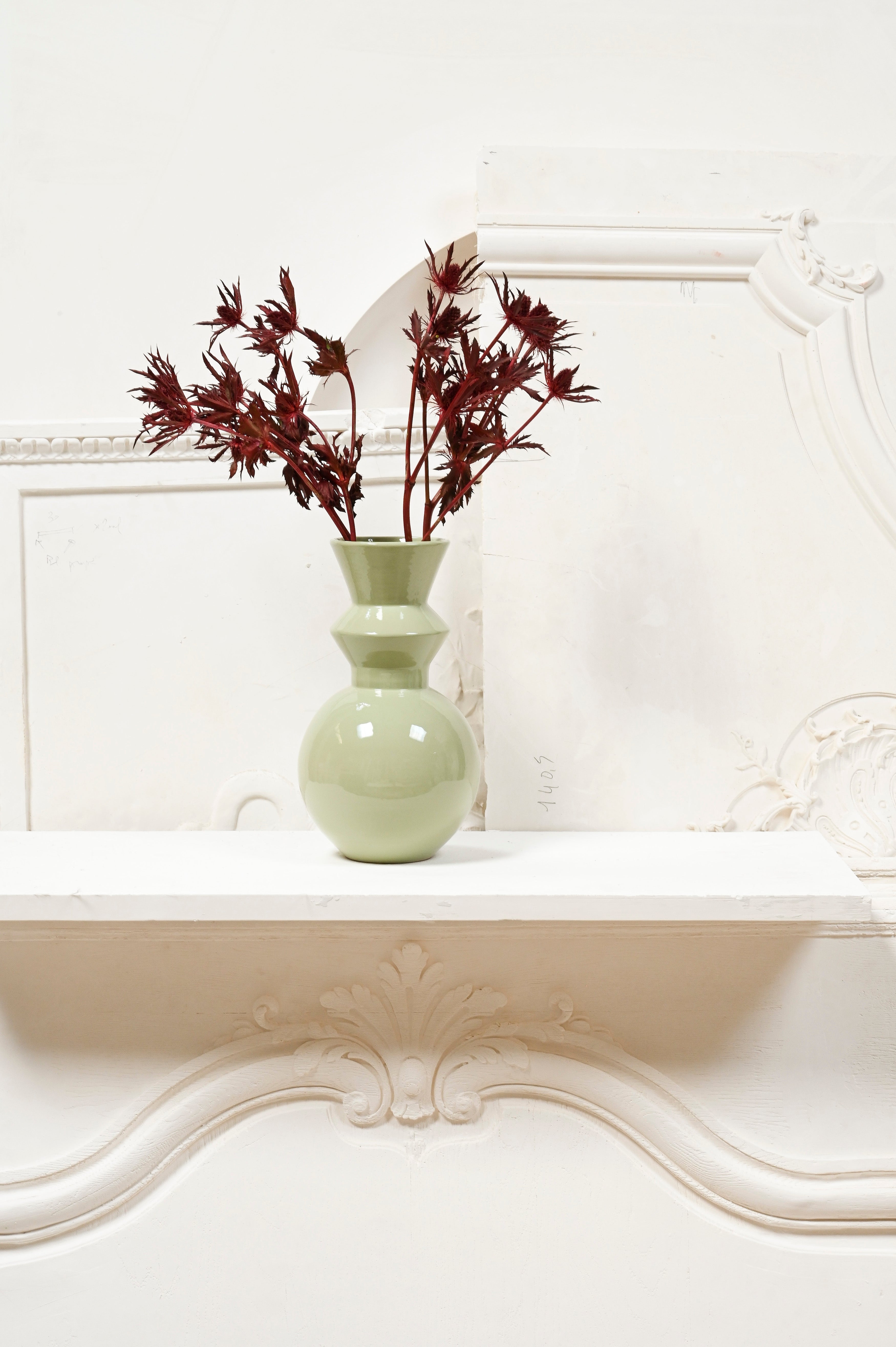 Pino Green Brenta Vase by Caroline Andréoni 