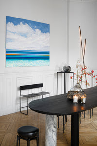Maho Stone dining table - Burnt wood by Caroline Andréoni