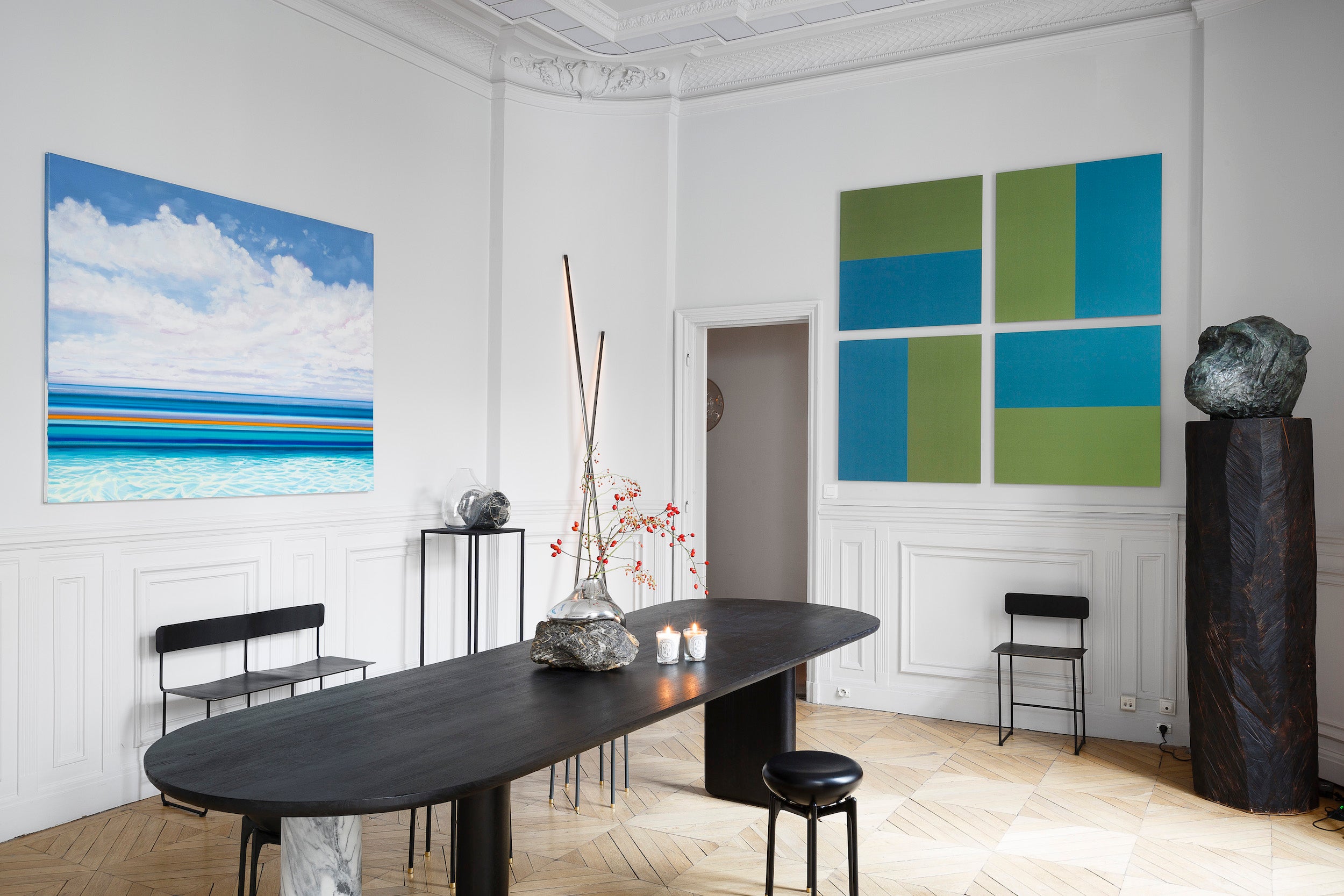 Table à dîner Maho Stone -  Bois de chêne teinté par Caroline Andréoni